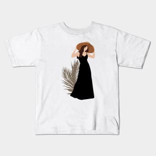 Woman in a black dress Kids T-Shirt